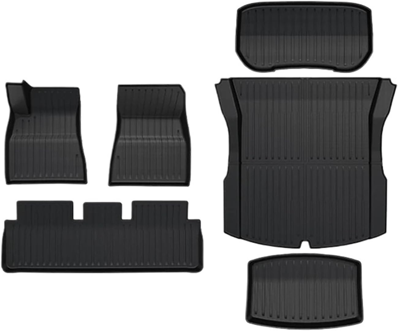 Car Floor Mats Cargo Liner Waterproof Anti-Slip Trunk Mat TPE Pads Accessories，Compatible for Tesla Model 3 2024 Highland(for 3 6Pcs Mats)