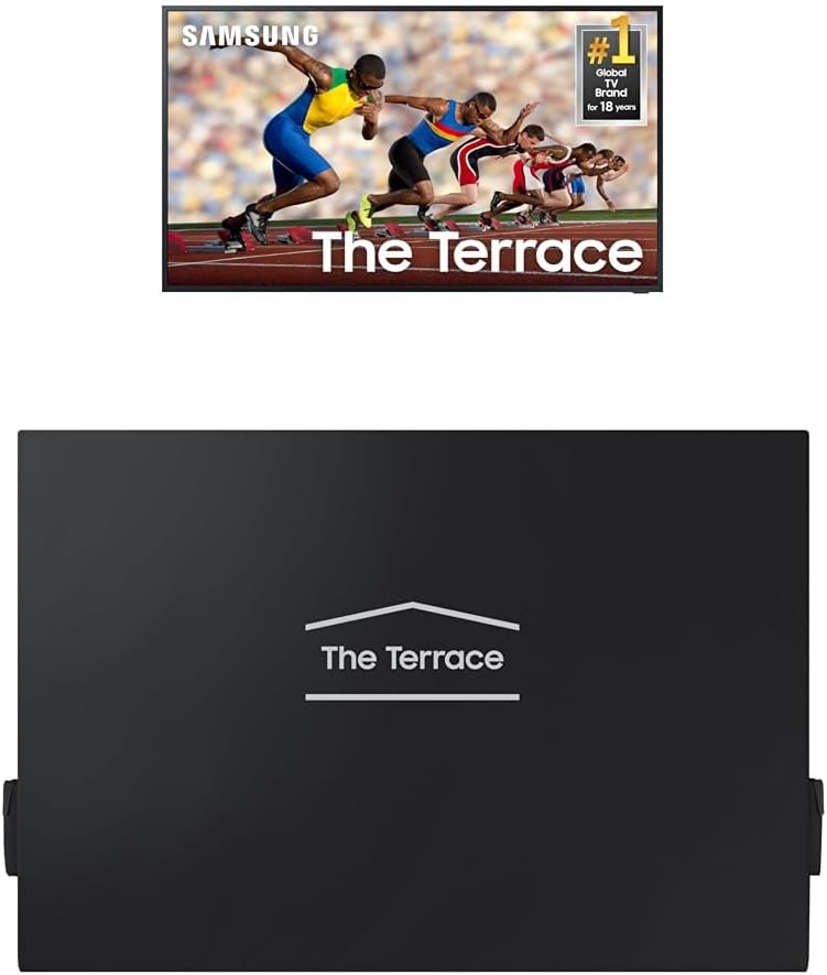 SAMSUNG 65-Inch Class Neo QLED 4K The Terrace Full Sun, Neo Quantum HDR+ (QN65LST9DAFXZA, 2024) + SAMSUNG 65-Inch The Terrace Outdoor Smart TV Dust Cover with Protective Lining, VG-SDCC65G, Dark Grey