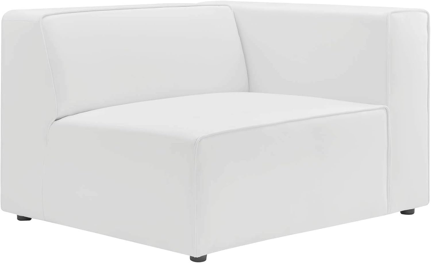 Modway Mingle Vegan Leather 3-Piece Sectional Sofa in White