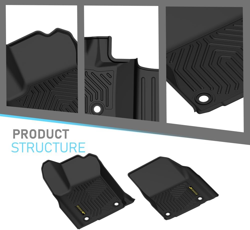 ALLGOOD TPE Floor Mats Cargo Liners Fit Jeep Grand Cherokee 2011-2021 Fit Jeep Grand Cherokee WK 2022-2023 8PCS Rear Trunk Mat & Backrest Mat All Weather Protection Black Alfombras para Carro