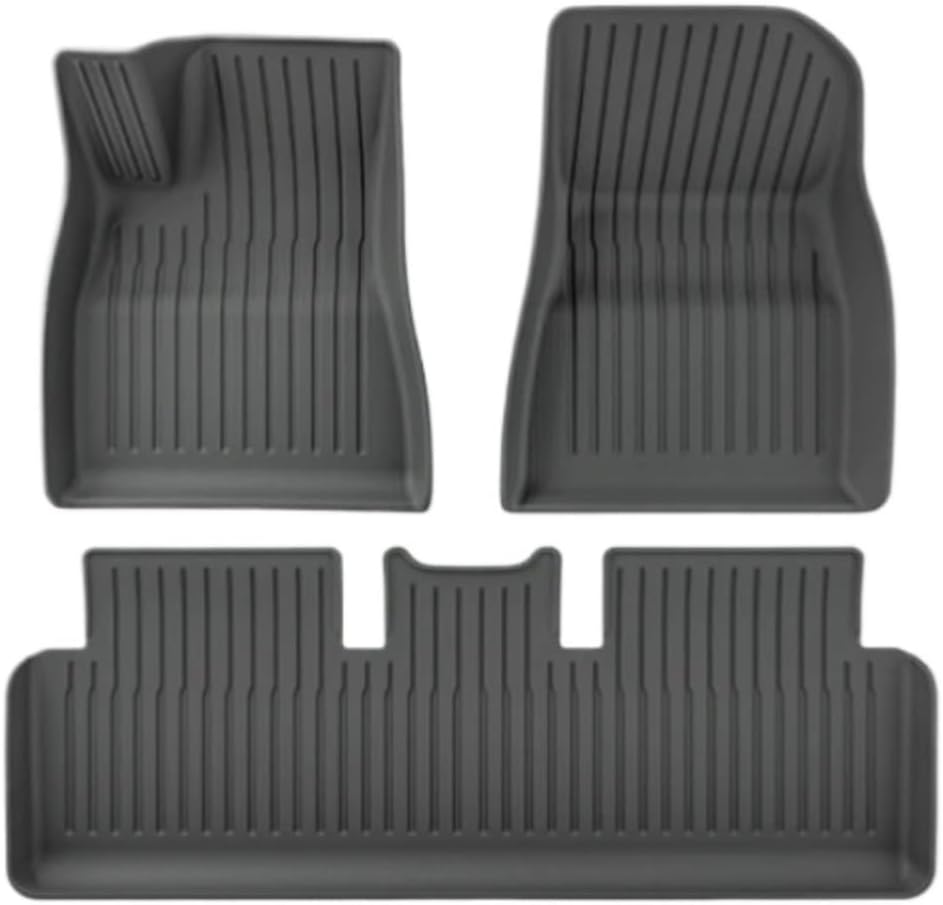 TPE 2024 2025 Compatible with Tesla Model 3 Highland Floor Mats All Weather Front Rear Cargo Liner Mat WP Anti-Slip Mats Accessories(3pcs LHD Floor Mat)