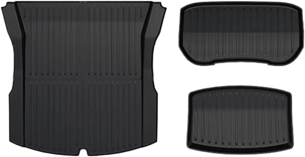Compatible with Tesla Model 3 2024 Highland TPE Floor Mats & Cargo Liner Waterproof Anti-Slip Trunk Mat TPE Pads Left Right Hand Drive(3PCS Trunk Set)