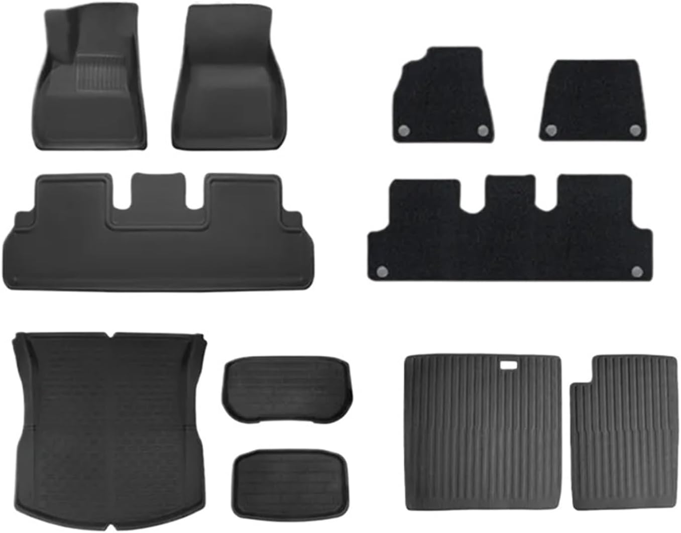 Auto Parts Compatible with Tesla Model 3 Highland XPE Floor Mats Trunk Mats All Weather Front Rear Cargo Liner Mat, Waterproof Anti-Slip Foot Pads(LHD Full Set of 11PC)