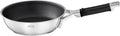 Rösle Silence Pro Frying Pan with Scratch-Resistant Premium Non-Stick Coating ProResist, Silicone Handle, 20 cm, 18/10 Stainless Steel, Suitable for Induction Cookers, Dishwasher Safe, Silver/Black