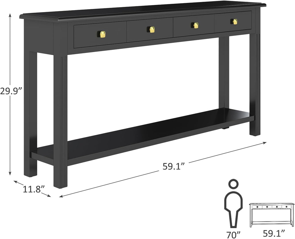 Kinfant Console Table - Entryway Table Sofa Table Hallway for Living Room, Front Hall, Couch (Drawer Handle Style 4)