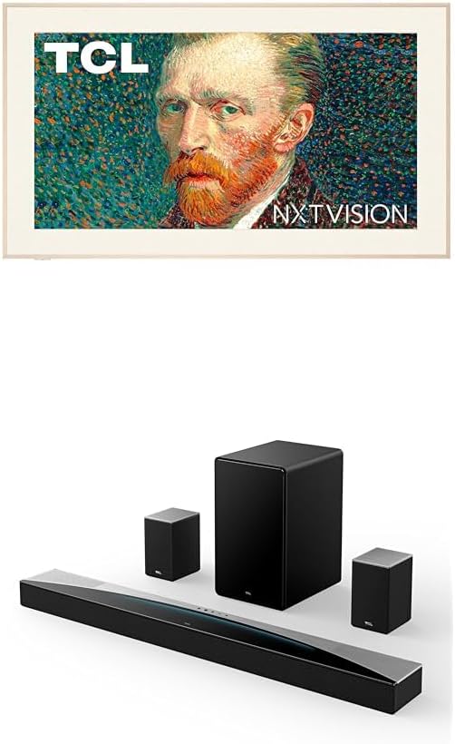 TCL 75-Inch Class QLED 4K Smart NXTVISION TV with Google TV (75A300W, 2024 Model) Q85H Q Class 7.1.4 Channel Sound Bar with Dolby Atmos