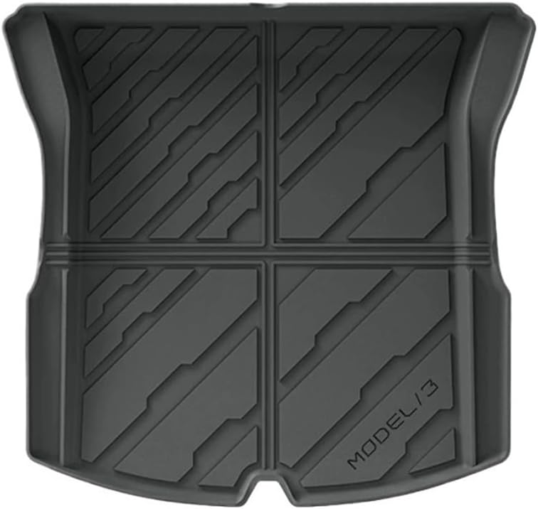 Compatible with Tesla Model 3 Highland 2024 2025+ TPE Floor Mats & Cargo Liner Trunk Mat Backrest Mats(1PC Trunk Mat)