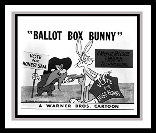 Bugs Bunny and Yosemite Sam in 'Ballot Box Bunny' Studio Lobby Card Publicity Still - Warner Brothers