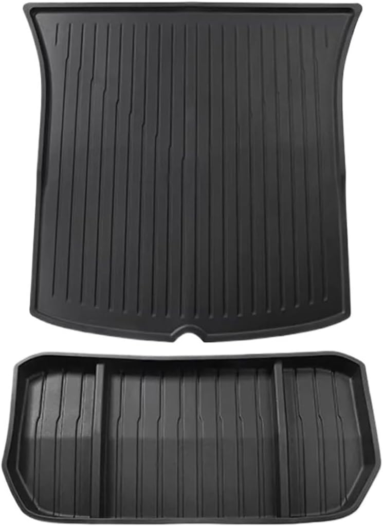 for Tesla Model Y 2021-2024 TPE 3D Car Floor Mats Cargo Liner Trunk Pad Protection Waterproof All Weather Black(Model Y Trunk 2P)