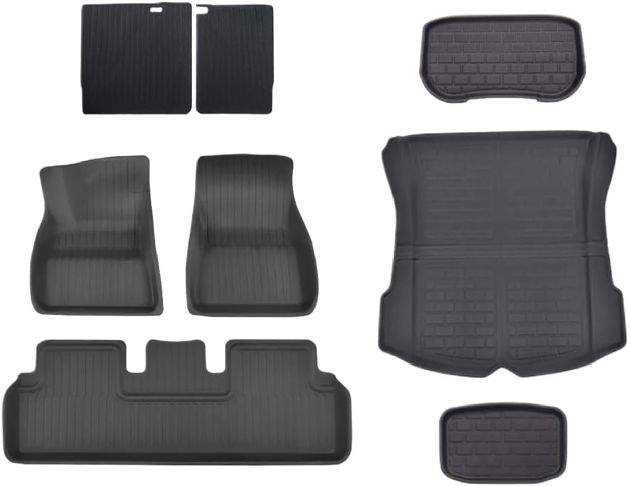 3D Floor Mats Compatible with Tesla Model 3 Highland 2024, All Weather WP LHD XPE Front Rear Trunk Cargo Liner Mat Accessories(8PCS Floor Mats)