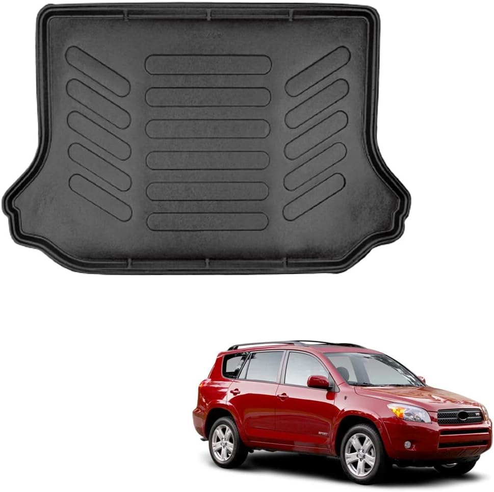 for Toyota Rav4 2006 2007 2008 2009 2010 2011 2012 2013 3D Full Set Floor Mats Liner Cargo Liner Trunk Mat Liner 3D Waterproof Black Rubber Colour
