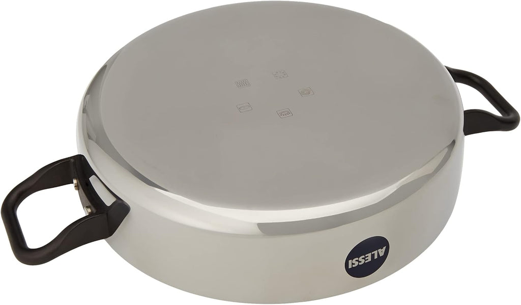 Alessi La Cintura Di Orione 24 cm Low Casserole with Two Handles in 18/10 Stainless Steel