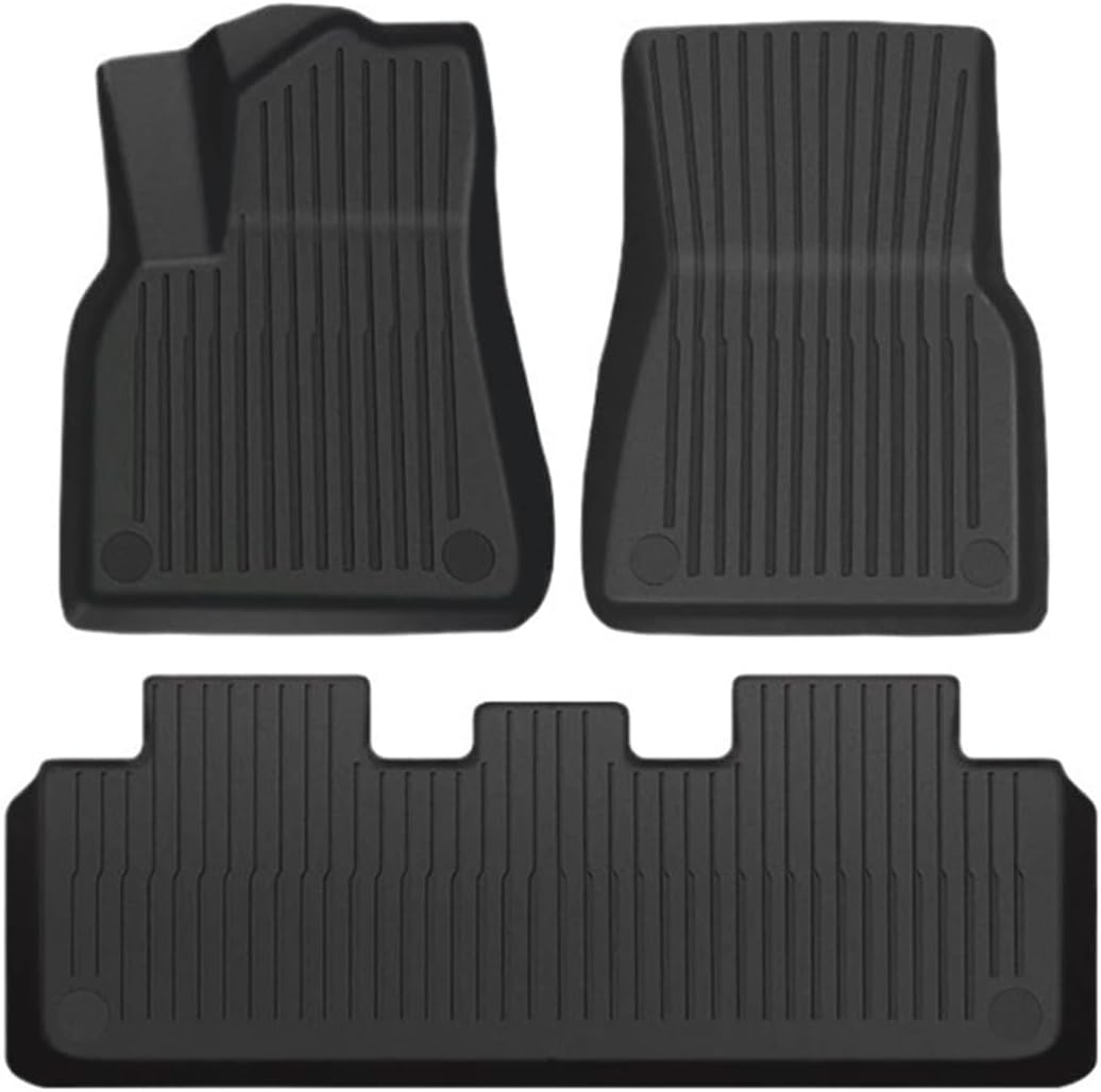 Floor Mats Compatible with Tesla Model 3 Y 2021-2024 5-Seater Custom All Weather Heavy Duty TPE Cargo Liner Trunk Accessories(Y TPE LHD FT)