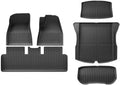 Compatible with Tesla Model 3 Highland 2025 2024 2023 TPE Floor Mats, All Weather Waterproof Anti-Slip Front Rear Cargo Liner Trunk Mat(Blue)