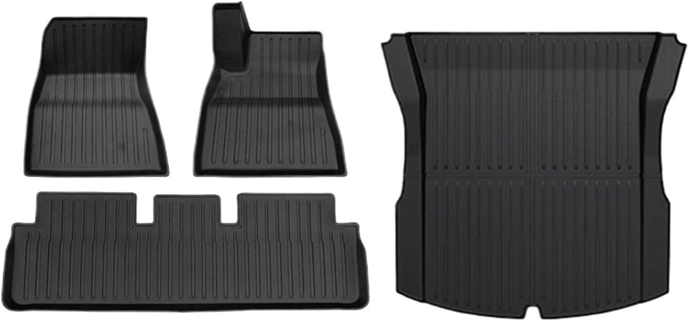 Compatible with Tesla Model 3 2024 2025 2026 Highland Floor Mats Cargo Liner TPE Pad Left/Right Hand Rubber(4pcs Front RHD)