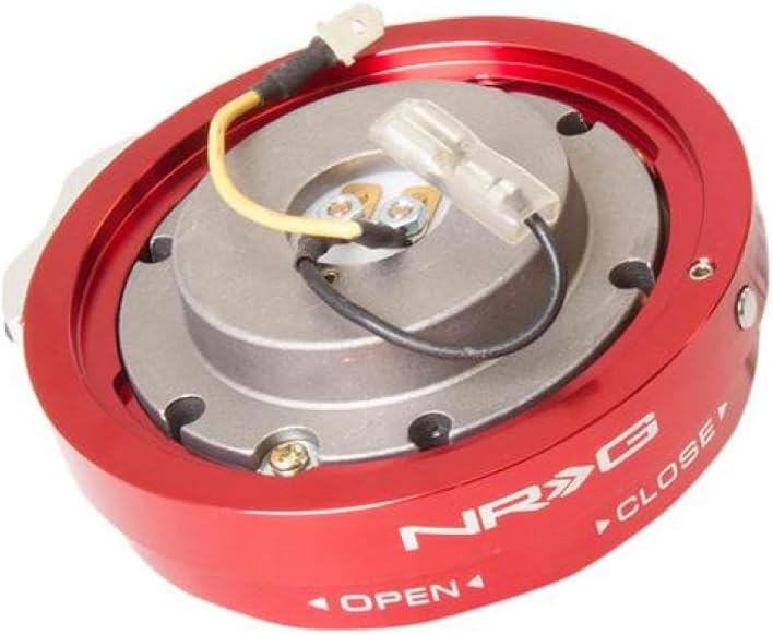NRG Innovations Thin Version Steering Wheel Quick Release Hub, 6x70 & 6x74mm Bolt Patterns, 1' Depth Universal Quick Release Kit, Red, NRG-SRK-400R