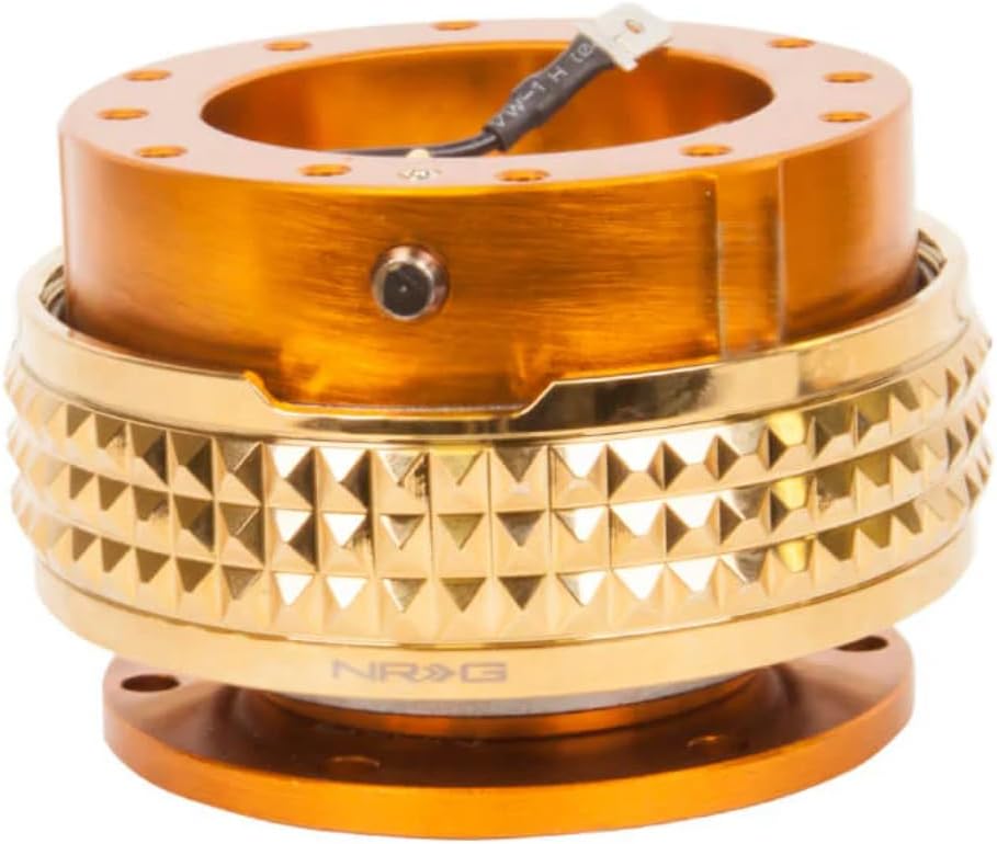 NRG Innovations NRG-SRK-210RG-CG Gen 2.1 Race Steering Wheel Quick Release Kit Adapter Rose Gold Body/Chrome Gold Pyramid Ring, 6x70 and 6x74mm Bolt Patterns