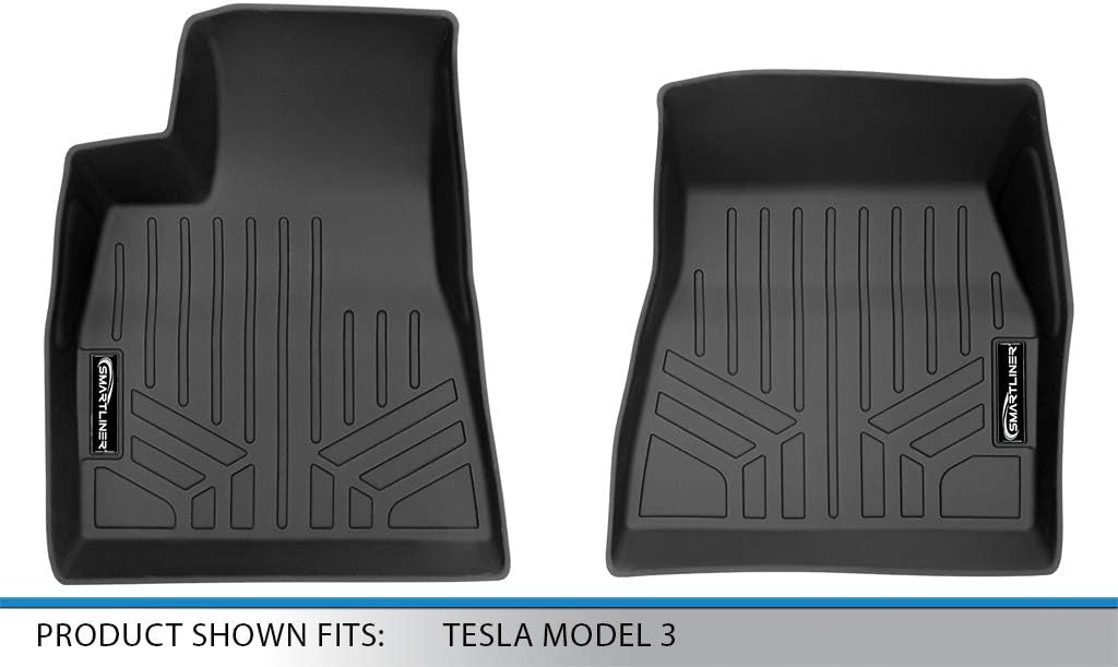 SMARTLINER All Weather Custom Fit Floor Mats 1st Row Liner Set for 2017-2023 Tesla Model 3