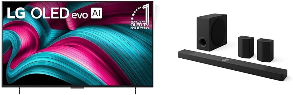 LG 42' OLED evo C5 4K AI TV & 9.1.5-Ch. S95TR Soundbar with Dolby Atmos, DTS:X, Wireless Speakers and Subwoofer Home Theater Bundle
