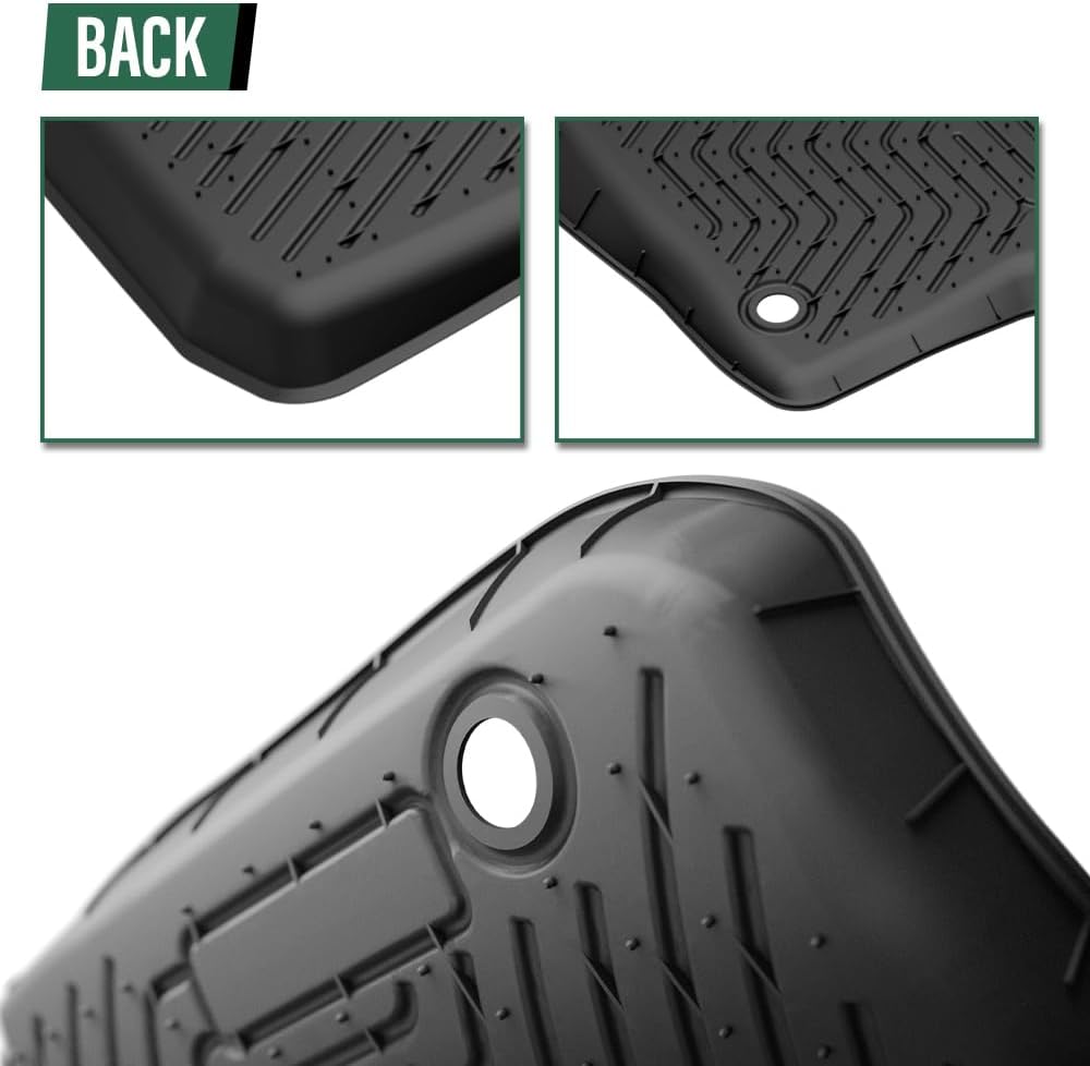 GRAND ORANGE TPE Floor Mats Cargo Liners Compatible with Honda Civic Sedan 4-Door 2006-2011 3PCS 1st & 2nd Row All Weather Protection Floor Liners alfombras para carro