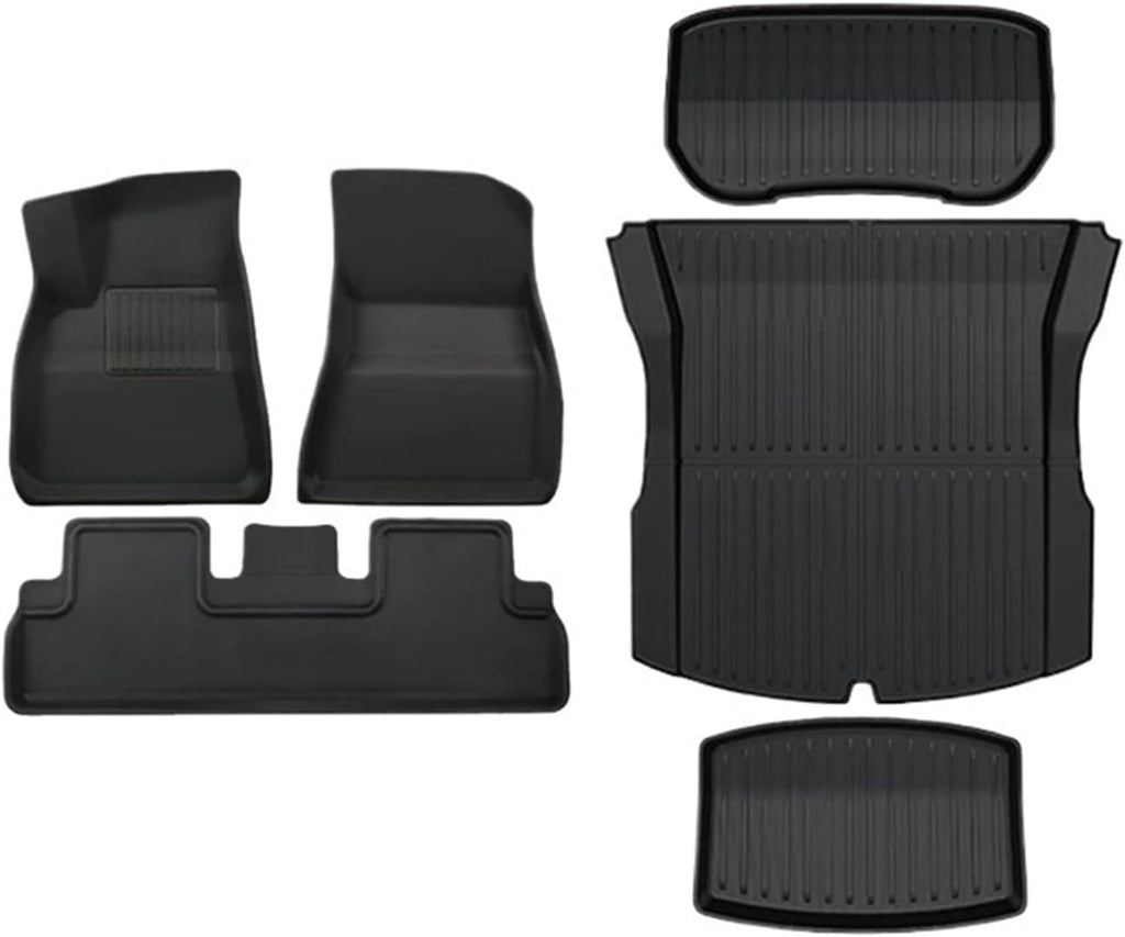 Compatible with Model 3 2024 Highland Cargo Liner Floor Mats Anti-Slip Pads Waterproof Trunk Mat Compatible with Tesla Model 3 2024 Highland Accessories(for 3 6Pcs Mats XPE)