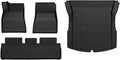 Compatible For Tesla Model 3 Highland 2024 2025 Floor Mats TPE Waterproof Anti-Slip Trunk Mat Rubber Driver Passenger Rear Cargo Liner(4pcs front LHD)