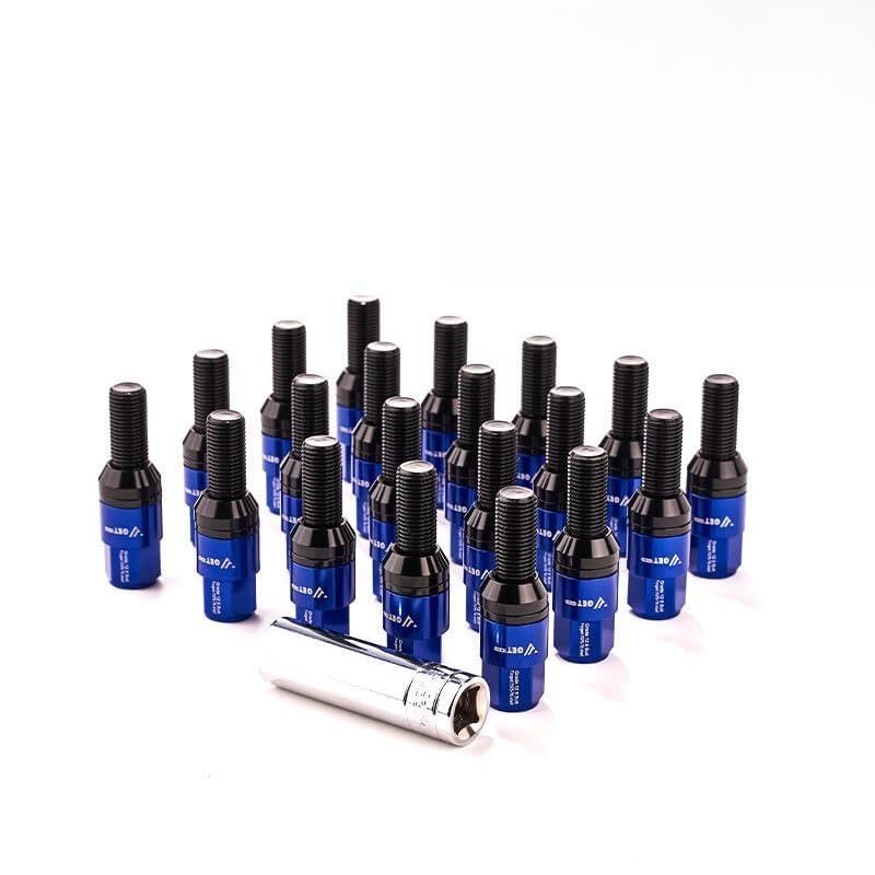 20x M14x1.5 Wheel Lug Bolt 35mm Shank Cone for SEAT Stud for Most Aftermarket Blue