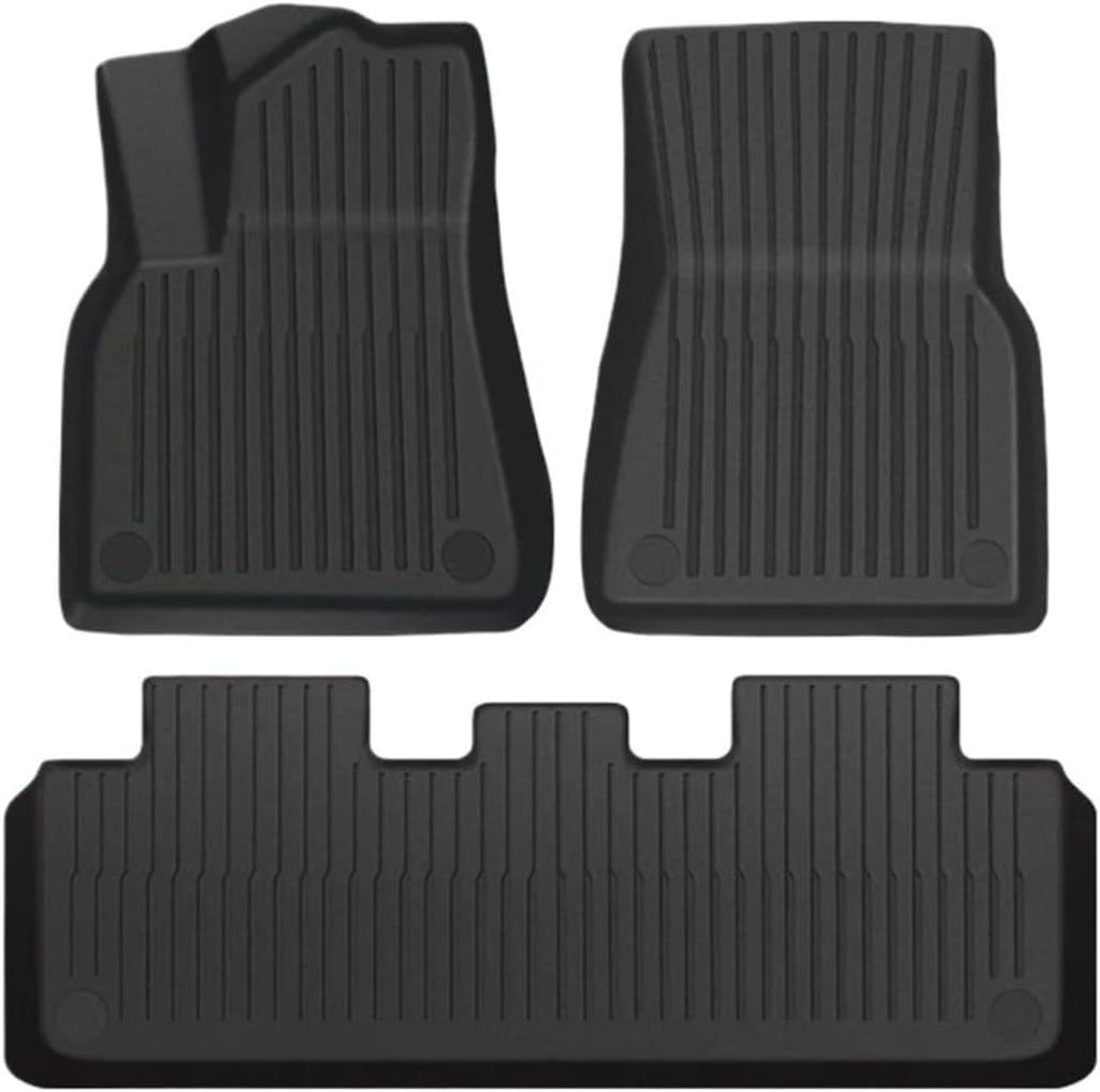 Floor Mats for Tesla Model 3 Y 2021-2024 5-Seater Custom Fit All Weather Heavy Duty TPE Cargo Liner Trunk Accessories(3 21-23 TPE LHD FT)