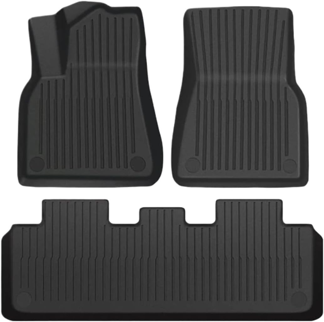 Floor Mats for Tesla Model 3 Y 2021-2024 5-Seater Custom Fit All Weather Heavy Duty TPE Cargo Liner Trunk Accessories(3 21-23 TPE LHD FT)