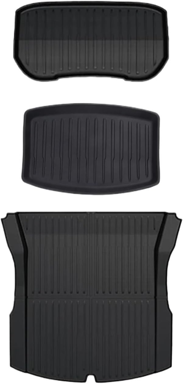 TPE Floor Mats & Cargo Liner Compatible with Tesla Model 3 Highland 2024, All Weather Waterproof Anti-Slip Trunk Mats TPE Floor Liners(3PCS Trunk)