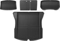 Compatible with Tesla Model 3 Highland 2024 TPE Floor Mats Cargo Liners All Weather Waterproof Trunk Mats Left Right Hand Drive(5PCS Trunk Mats)