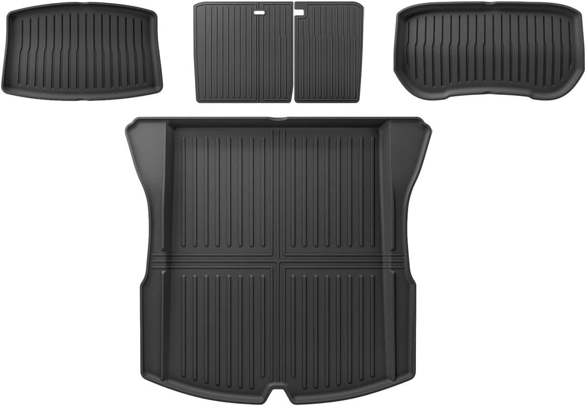 Compatible with Tesla Model 3 Highland 2024 TPE Floor Mats Cargo Liners All Weather Waterproof Trunk Mats Left Right Hand Drive(5PCS Trunk Mats)