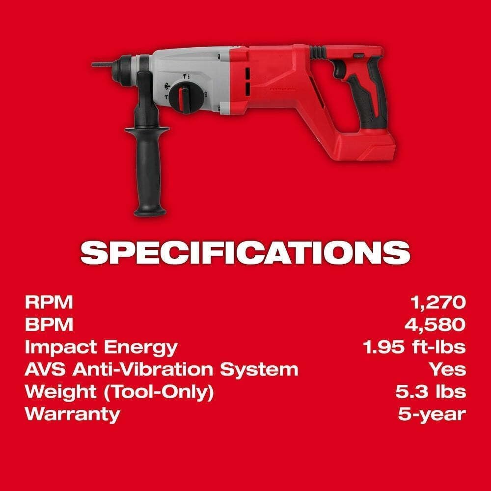 For Milwaukee.. M18 Rotary Hammer & Impact Wrench W/FrictionRing Combo Kit Bundle