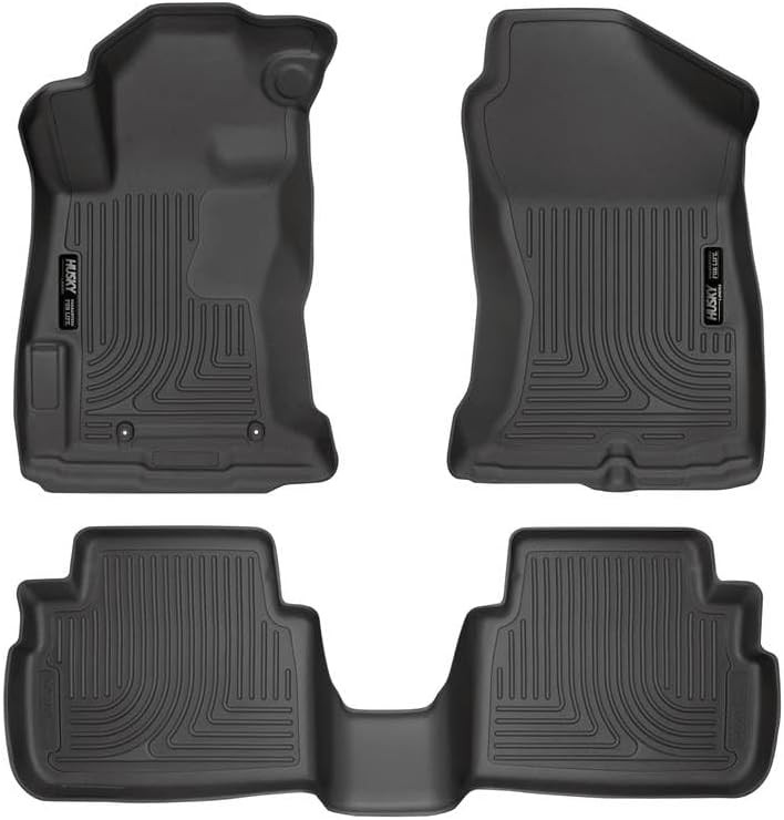 Husky Liners Weatherbeater Floor Mats | Fits 2018 - 2023 Subaru Crosstrek, 2017 - 2023 Subaru Impreza | Front & 2nd Row, 3-pc Black - 99661