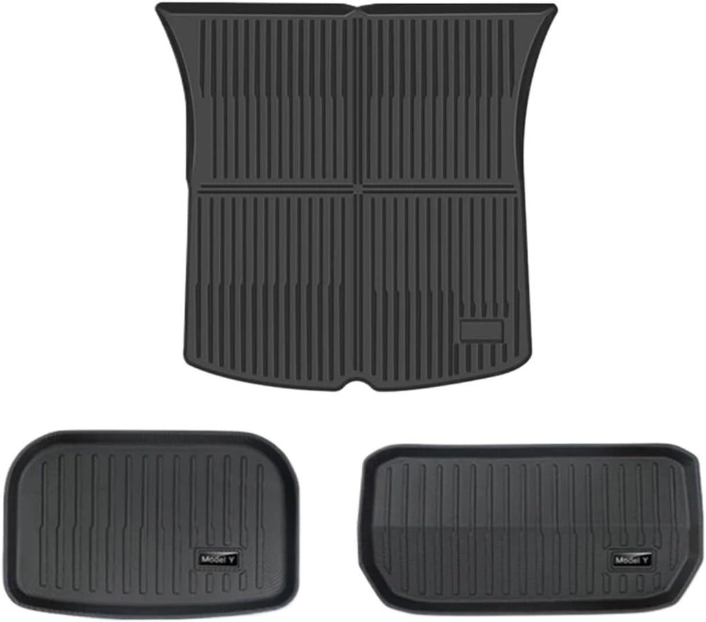 Floor Mats for Tesla Model 3 Y 2021-2024 5-Seater Custom Fit All Weather Heavy Duty TPE Cargo Liner Trunk Accessories(Y TPE Trunk Mats)