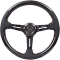 NRG Innovations NRG-ST-010CFRS Carbon Fiber Steering Wheel 1.5' Deep Dish, Leather Wrapped, 6 X 70 PCD, Black Anodized
