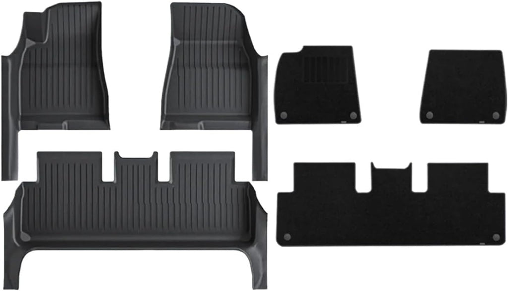 TPE Floor Mat Compatible with Tesla Model 3 Highland with Door Sill Protector Trunk Mats Front Rear Cargo Liner Compatible with Model 3 2025 2024(DLFM-3PCS)