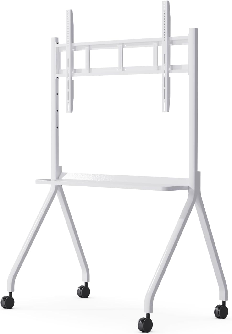 Mobile Stand for 43'- 75'' Smart Board, Heavy Duty Rolling TV Stand with Locable Wheels, Height Adjustable Holds up to 300lbs, Whiteboard Portable Cart on Wheels