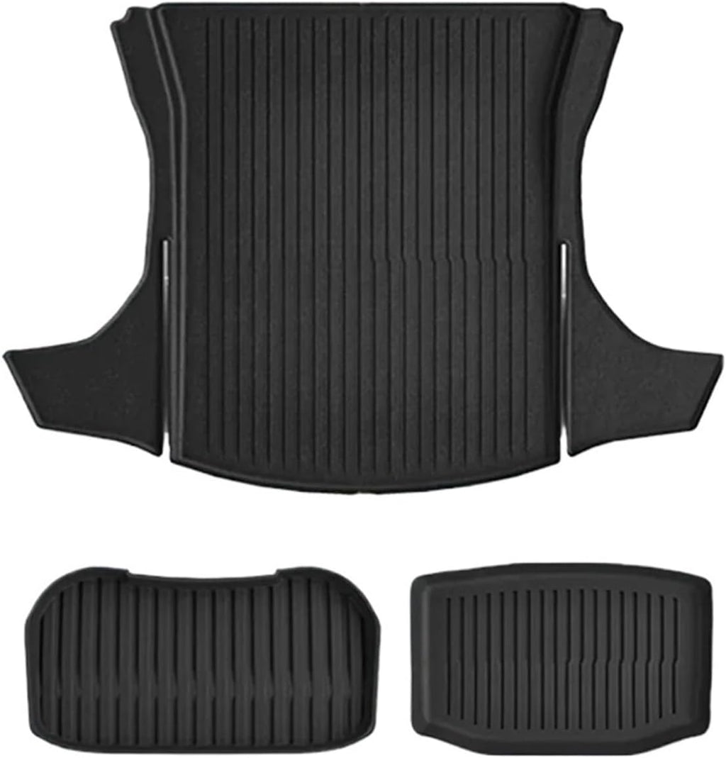 TPE Floor Mat Compatible for Tesla Model 3 Highland with Door Sill Protector Trunk Mats Front Rear Cargo Liner Compatible for Model 3 2025 2024(SNTM-3PCS)