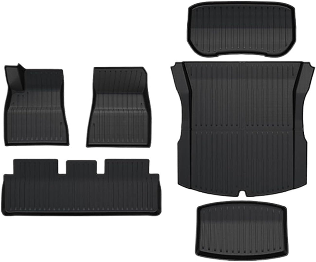 Compatible with Tesla Model 3 2024 Highland Floor Mats Cargo Liner Waterproof Anti-Slip Trunk Mat TPE Pads Model 3 2025 Highland Accessories(for 3 6Pcs Mats)