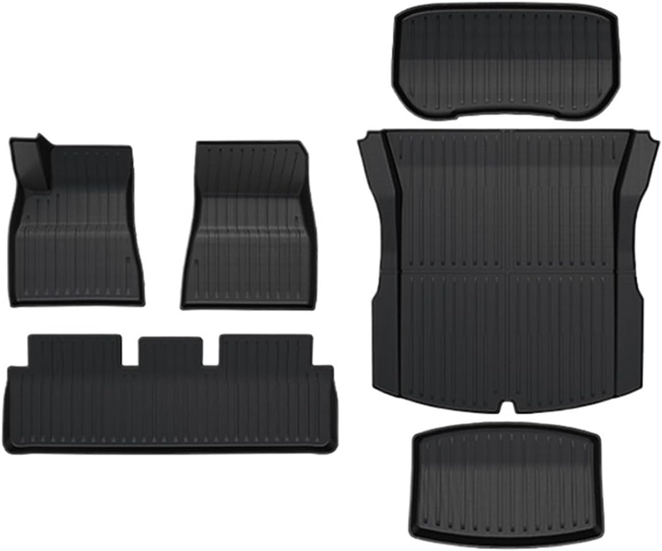 Compatible with Tesla Model 3 2024 Highland Floor Mats Cargo Liner Waterproof Anti-Slip Trunk Mat TPE Pads Model 3 2025 Highland Accessories(for 3 6Pcs Mats)