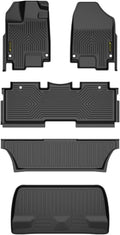 GRAND ORANGE Floor Mats Cargo Liner Fit Honda Odyssey 2018-2025 Mini Passenger Van,TPE All Weather Custom Fit Full Cover Protection 1st & 2nd & 3rd Row Cargo Liner Accessories 5Pcs