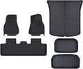 Floor Mats Compatible with Tesla Model 3 2017-2024 XPE Cargo Liner Cargo Trunk Mat Left Right Driving(6PCS RHD,Model 3 2017-2020)