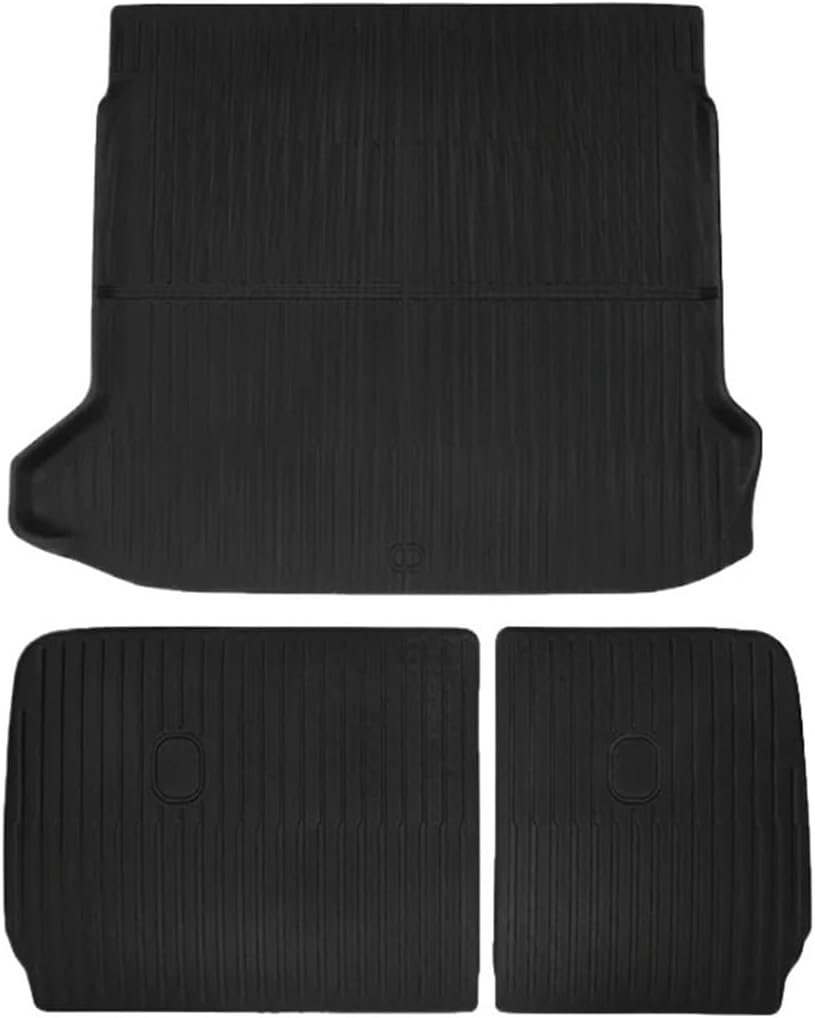 All Weather XPE Floor Mat Cargo Liner Compatible with Hyundai Ioniq 5 2021-2024 Cargo Liner Rear Cargo Tray Trunk Back Seat Cover LHD(Red 7 Wire Right,Slide)