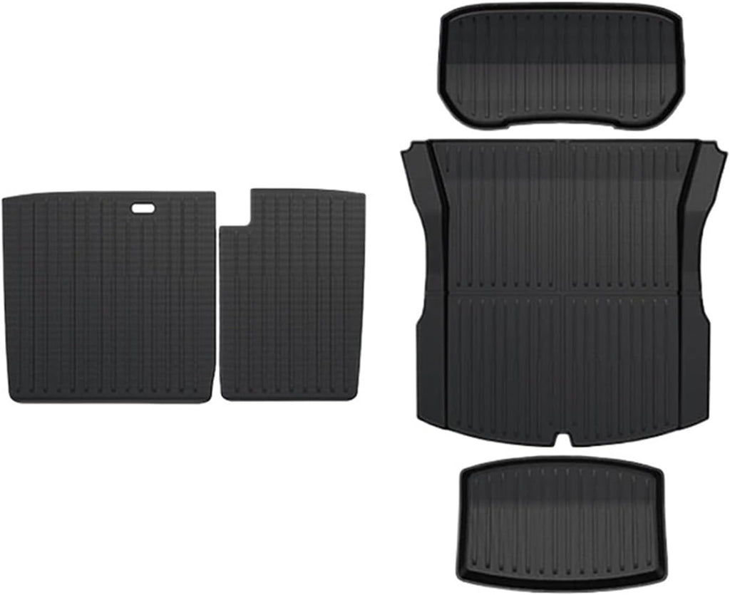 Car Floor Mats Cargo Liner Waterproof Anti-Slip Trunk Mat TPE Pads Accessories，Compatible for Tesla Model 3 2024 Highland(for Model 3 5Pcs Seat Mat)