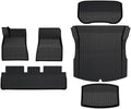 Compatible with Tesla Model 3 2024 2025 2026 Floor Mats Cargo Liner WP Anti-Slip Trunk Mat TPE Pad Left/Right Hand Rubber(6pcs LHD)