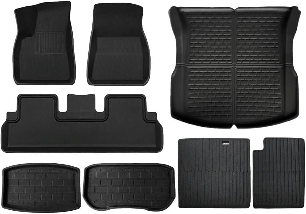 for Tesla Model 3 Highland 2024 XPE Floor Mats，LHD RHD All Weather Anti-Slip Waterproof Trunk Mat Cargo Liners Accessories(2024 LHD 8PCS)