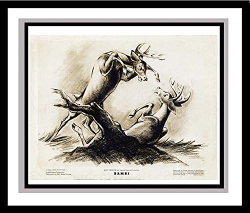 'Bambi' - Adult Bambi Fighting the Buck Lobby Card Publicity Still - Walt Disney