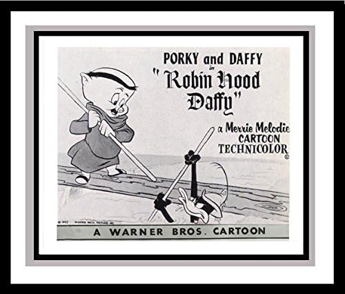 Porky Pig and Daffy Duck in Chuck Jones' 'Robin Hood Daffy' Studio Lobby Card Publicity Still - Warner Brothers