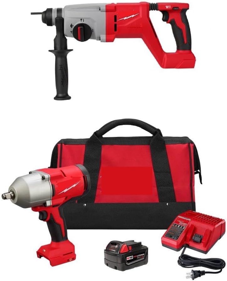 For Milwaukee.. M18 Rotary Hammer & Impact Wrench W/FrictionRing Combo Kit Bundle